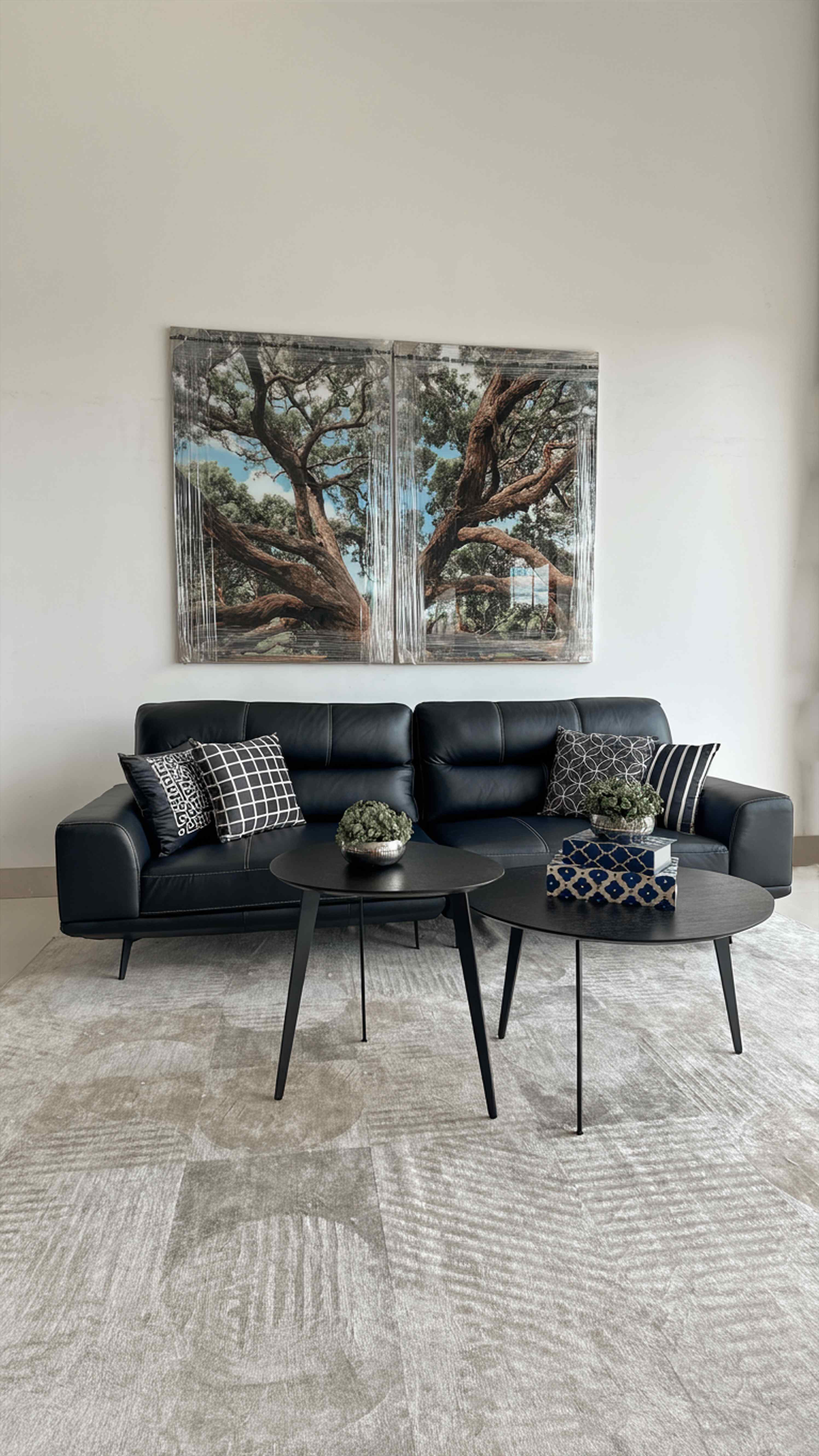 Sofá de Couro Preto