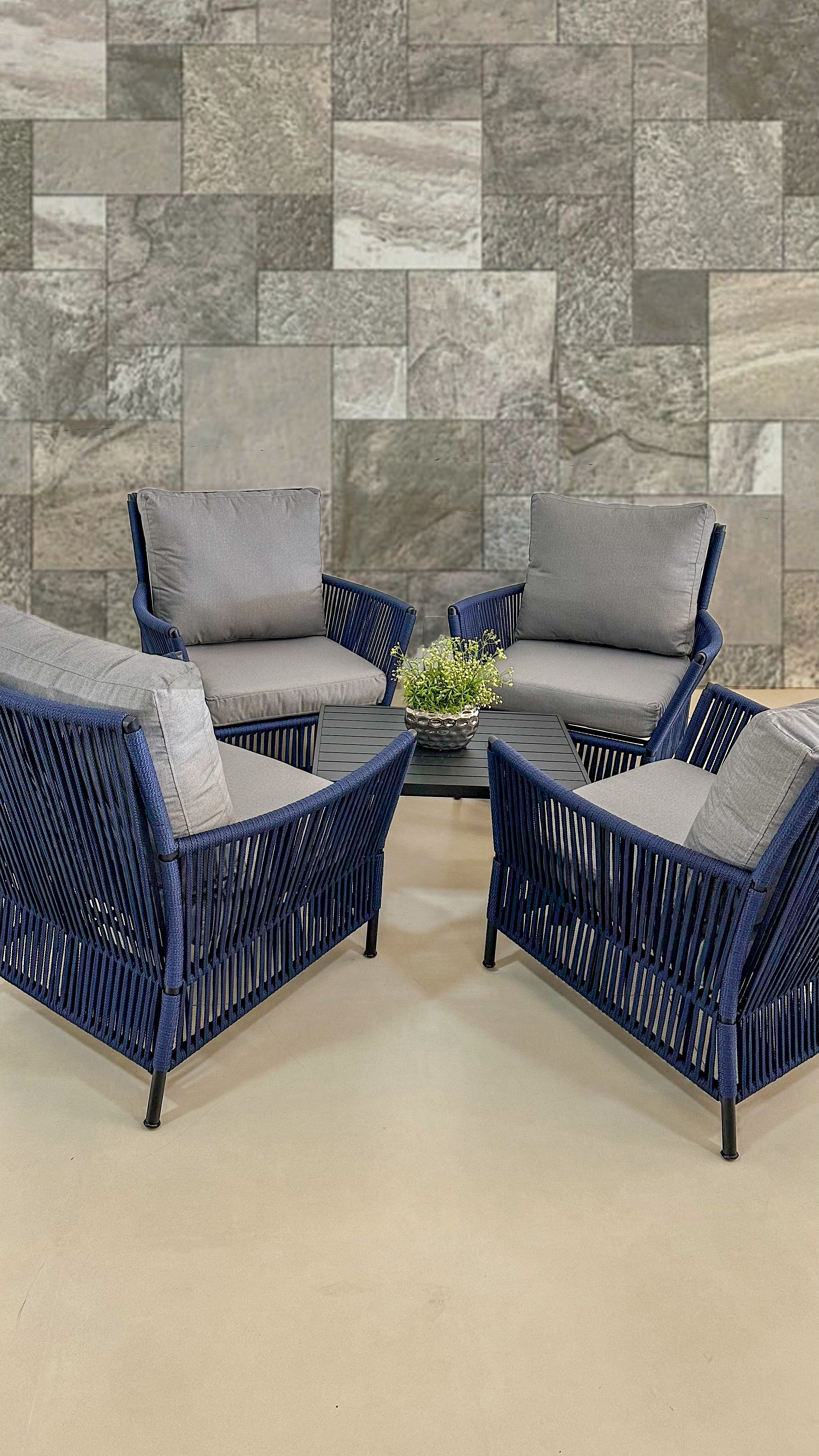 Conjunto Lounge Corda Náutica Azul