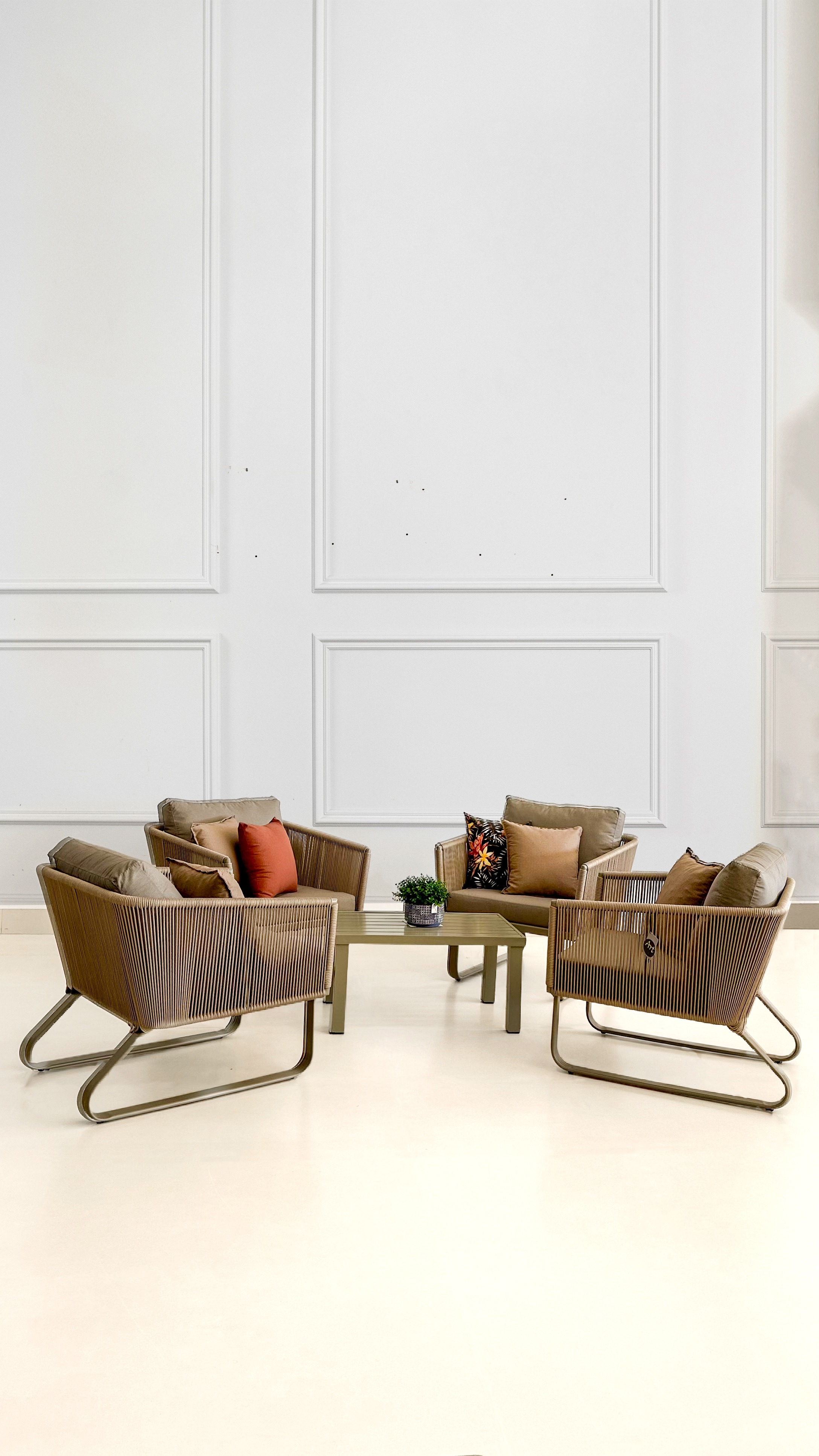 Conjunto Lounge Corda Náutica Dourado